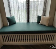 съемный чехол зеленая подушка на подоконник с вырезом